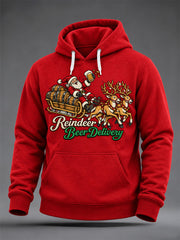 Herren-Weihnachts druck Übergroßer Schulter-Hoodie mit Taschen