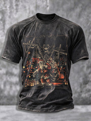 Herren-Krampus-Grafik-T-Shirt mit kurzen Ärmeln