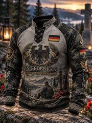 Herren-Graphic-Longsleeve mit Raglanärmeln und Veteranen-Gedenkmotiv