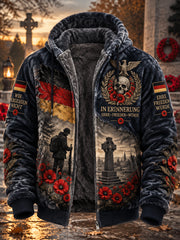 Herren-Flanell-Kapuzenjacke mit Veteranen-Gedenkmotiv