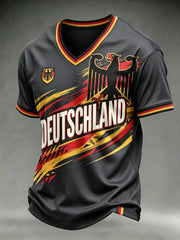 Herren-T-Shirt mit deutschem Fußball-Lover-Print