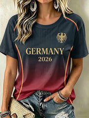 Damen-T-Shirt mit Fußballmotiv für deutsche Fußballfans