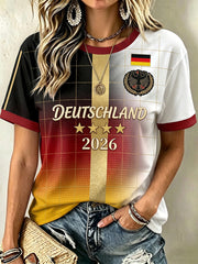 Damen-T-Shirt mit Fußballmotiv für deutsche Fußballfans