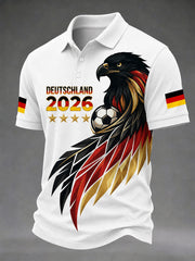 Herren-Fußballfan-T-Shirt mit deutschem Motiv, lässig geschnitten