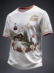 Retro Österreich 2026 Fußballspiel lässig T-Shirt