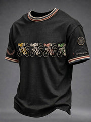 Herren Skelett Fahrrad kurze Ärmel T-Shirt