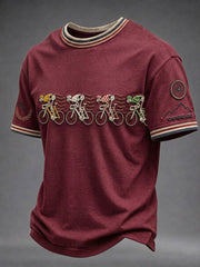 Herren Skelett Fahrrad kurze Ärmel T-Shirt