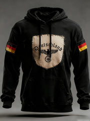 Herren-Vintage-Hoodie mit deutscher Flagge als Kunstdruck