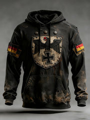 Herren-Vintage-Hoodie mit deutscher Flagge als Kunstdruck