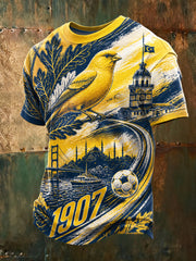 Fußball-Fan Kunstdruck T-Shirt für Männer