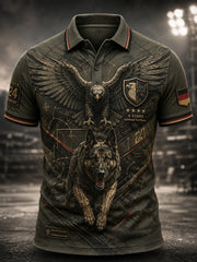 Männer Deutschland Fußball Kunstdruck Polo Shirt