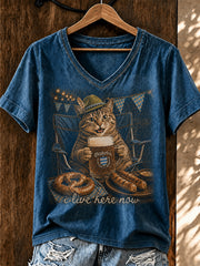Damen Oktoberfest niedliches T-Shirt mit Tier druck