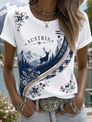 Frauen Österreich ische Natur elemente Gedenk kunst Druck T-Shirt