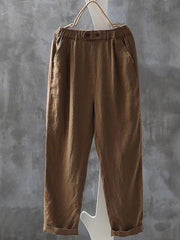 Einfache Leinenhose für Damen im Vintage-Stil