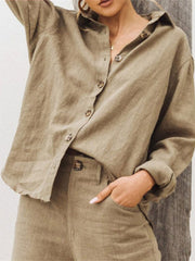 Damen-Freizeit hemd aus Baumwolle und Leinen