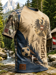 Männer österreich isches Fußballspiel Jubeln Fan Element Kunstdruck T-Shirt
