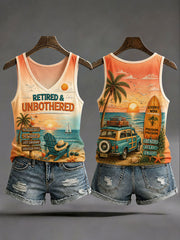 Damen-V-Neck-Westen „RETIRED & UNBOTHERED“