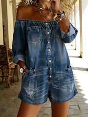 Schulter freie Overalls für Damen