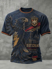 Herren-Raglan-T-Shirt im Vintage-Stil mit kurzen Ärmeln und Adler-Print