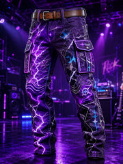 Herren Punk Art Freizeit arbeits hose
