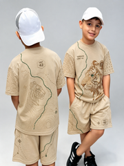 Kinder-Animiert-Shirt-Set mit kurzen Ärmeln
