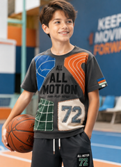 Kinder-T-Shirt im sportlichen Stil mit Print und kurzen Ärmeln
