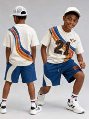 Sportliches Kinder-Shirt-Set mit kurzen Ärmeln