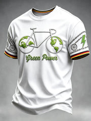 Herren weißes umwelt freundliches deutsches Radsport-T-Shirt mit 3D-Druck
