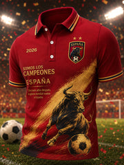 Herren Wir sind die Champions 2026 Print Feiern España Champions Geschenk für Fußballfans Casual Polo Shirt