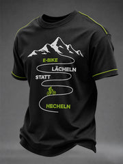 Herren-E-BIKE LÄCHELN STATT HECHELN T-Shirt mit kurzen Ärmeln