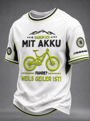 Herren WARUM ICH MIT AKKU FAHRE? WEILS GEILER IST! T-Shirt mit kurzen Ärmeln