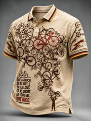 Herren-Vintage-Poloshirt im deutschen Radsport-Design, lässig geschnitten