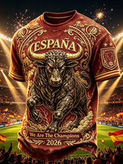 Herren 2026 España Fußballfans lässig Kurzarm T-Shirt