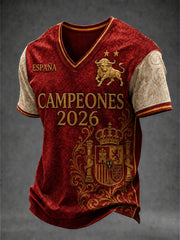 Herren-T-Shirt CAMPEONES 2026 mit V-Ausschnitt