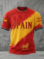 Herren Spanien Print Casual T-Shirt