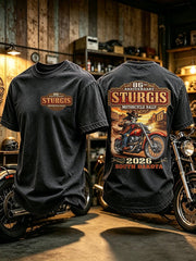 Herren Motorrad Rallye Bedrucktes T-Shirt