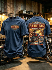 Herren Motorrad Rallye Bedrucktes T-Shirt