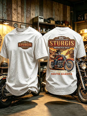 Herren Motorrad Rallye Bedrucktes T-Shirt