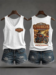 Bedrucktes Tanktop für die Motorradrallye der Frauen