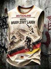 Herren-Vintage-Radfahrdruck Freizeit-Sommerweste