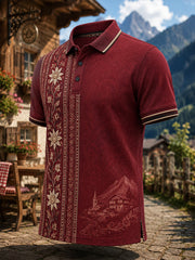 Herren-Polo mit Kunstdruck im österreichischen Landhausstil