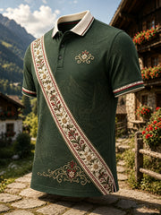 Herren-Polo mit Kunstdruck im österreichischen Landhausstil