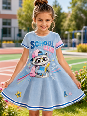 Kunstdruck-Lässiges Kleid zur Schulanfangszeit