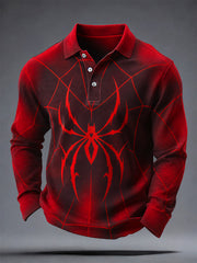 Herren Spinne Print Casual Polo
