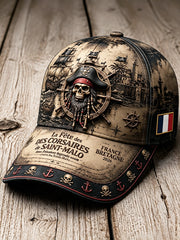 Brittany Saint-Malo Piraten festival Retro Print Freizeit hut