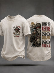 Herren-T-Shirts „Zeit zum Ruhestand – keine Termine, kein Drama“