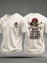Männer „Laufen?“ „Ich dachte, du hättest Rum gesagt?“ Lustiges Piraten-Rum-Lässig-Unisex-T-Shirt