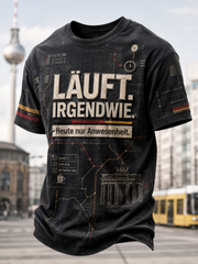 Herren-Slogan-T-Shirt mit kurzen Ärmeln