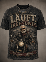 Herren-T-Shirt mit humorvollem Spruch und kurzen Ärmeln