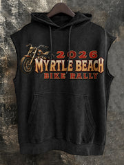 Herren Myrtle Beach Bike Rally Print Ärmelloses Kapuzen-Sweatshirt